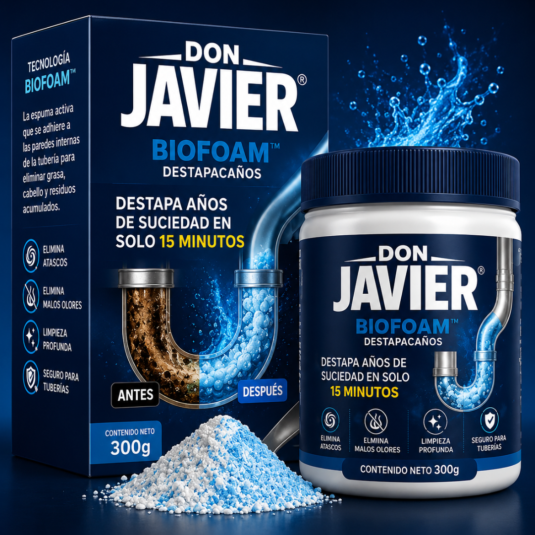 ¿Tu tubería sigue tapándose una y otra vez? Don Javier® elimina la grasa, los residuos y los malos olores acumulados durante años en solo 15 minutos.